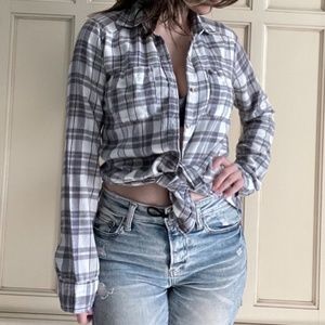 DONATING ON 2/1/23 |  Hollister GUC Plaid Flannel Button Down Shirt S Small